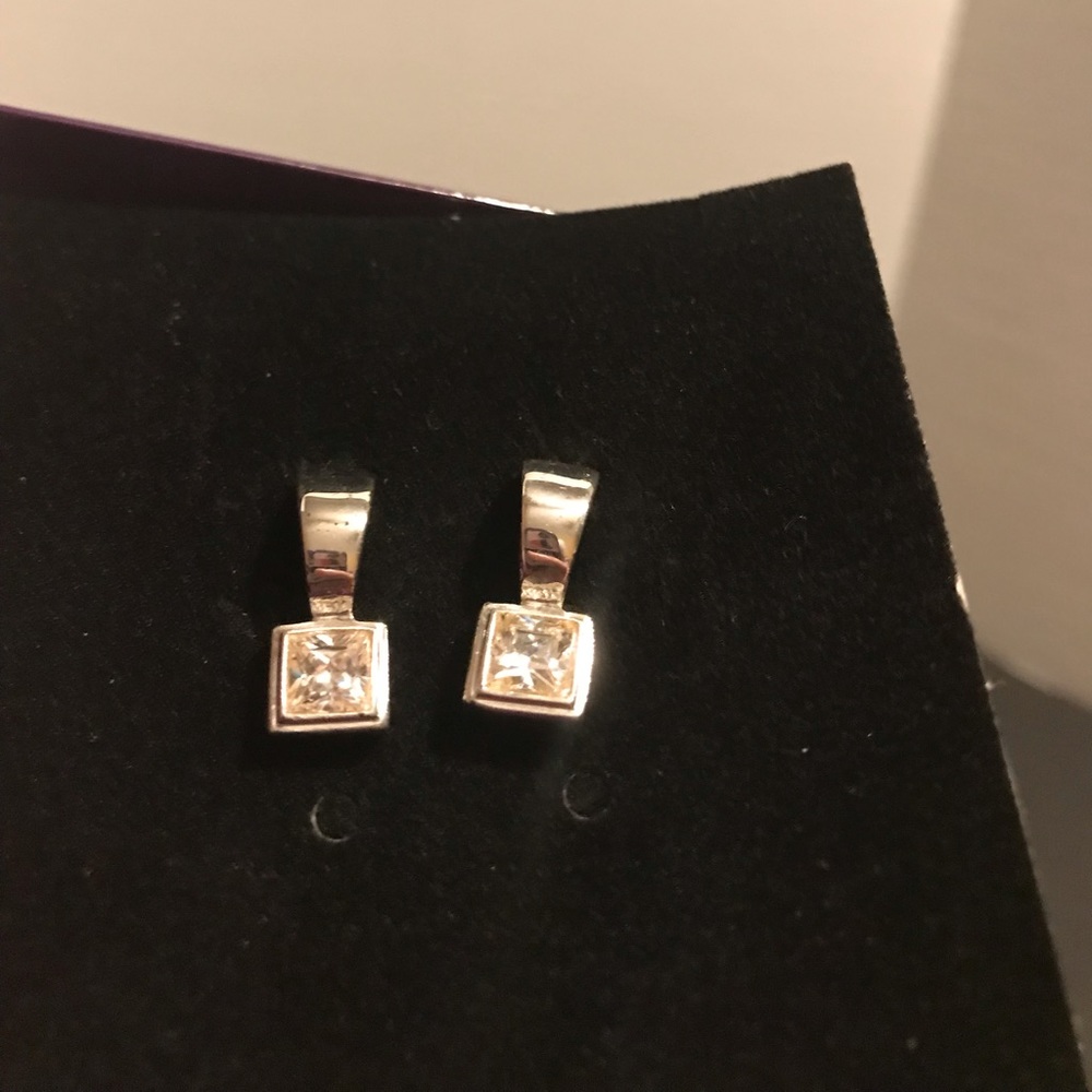 Silver CZ Drop Earrings